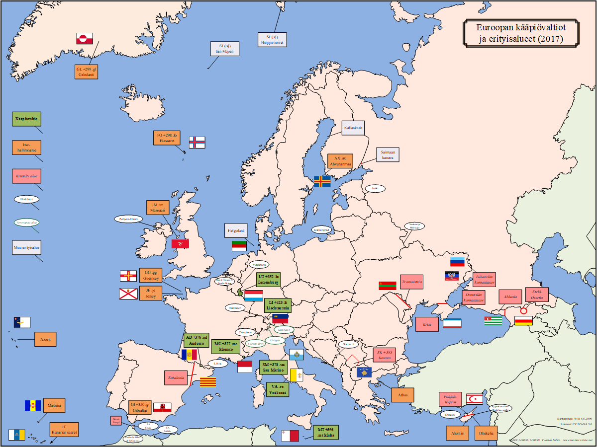 Euroopan kääpiövaltiot ja erityisalueet