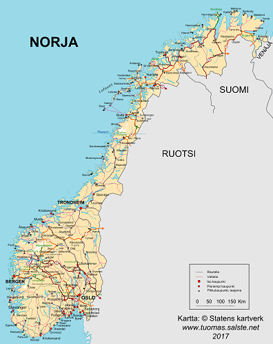pohjois norjan kartta Norja: Matkakertomus ja  opas